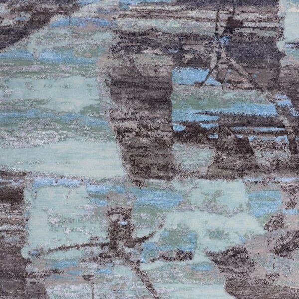 Water Grey Knotted Hand Rug