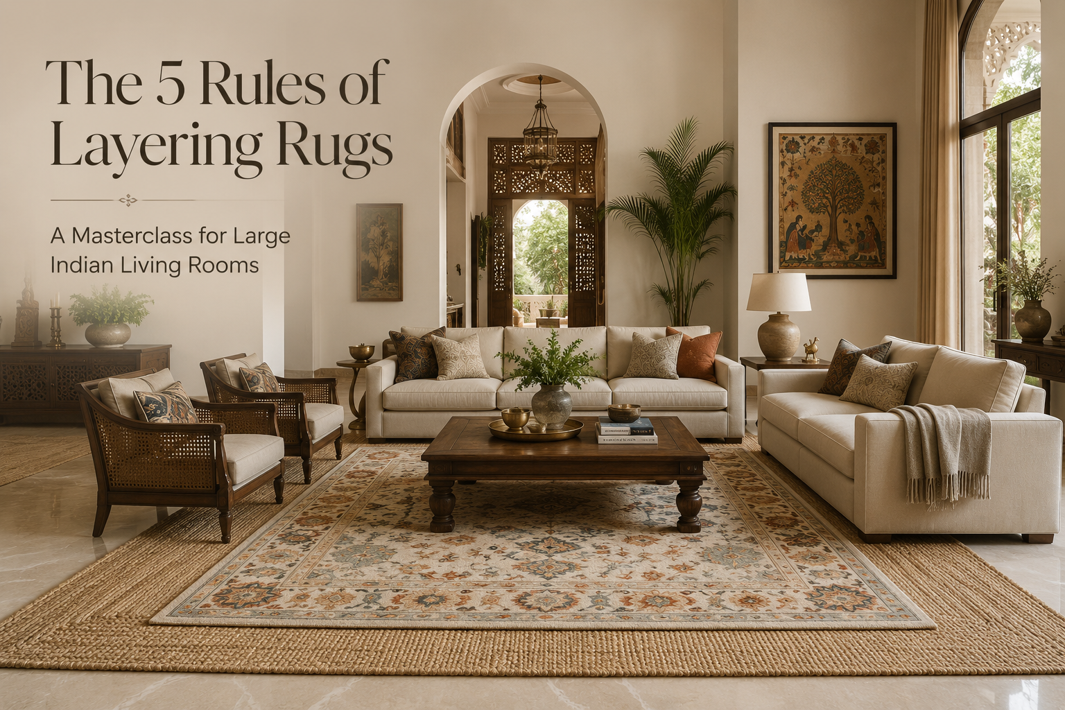 The 5 Rules of Layering Rugs A Masterclass for Large Indian Living Rooms