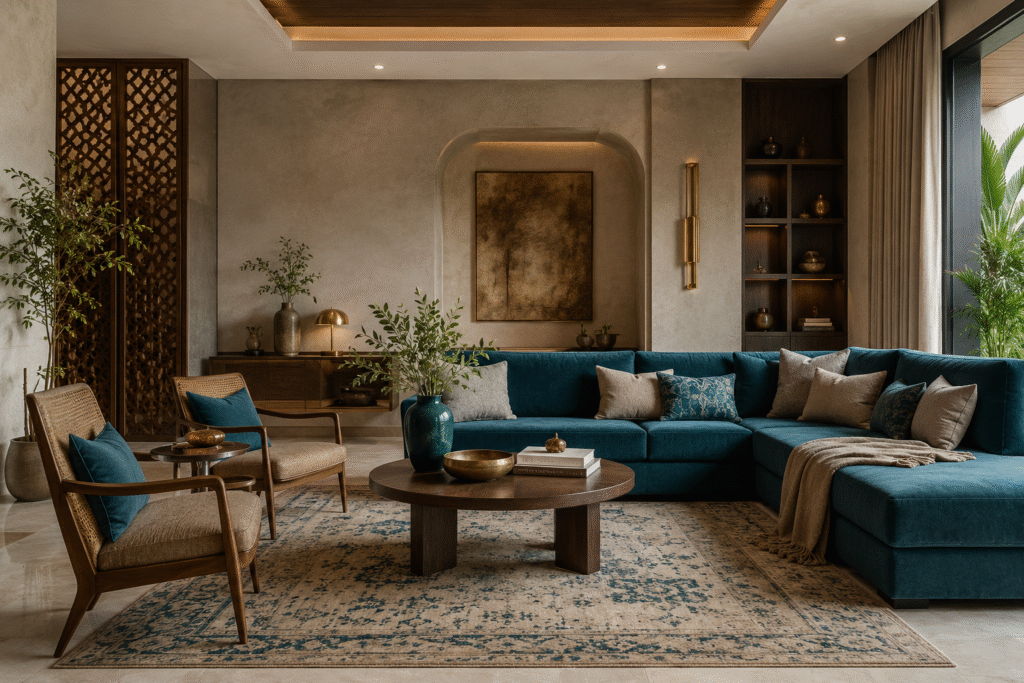 “Mushroom Neutrals vs. Rich Teals The Color Transition Dominating Indian Interiors”